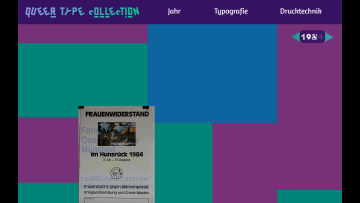 Screenshot der Queer Type Collection, Übersichtsseite der Plakate aus 1934